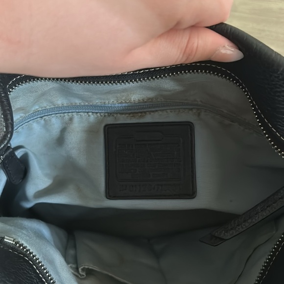 Coach F15064 Black Pebbled Leather Shoulder Bag Hobo Bag Purse - Picture 14 of 15